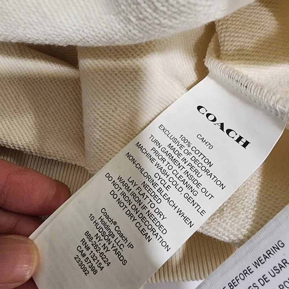 NWT Coach CAH70 Woman Spring Blossom Print Classic Crewneck Sweatshirt Cream XL